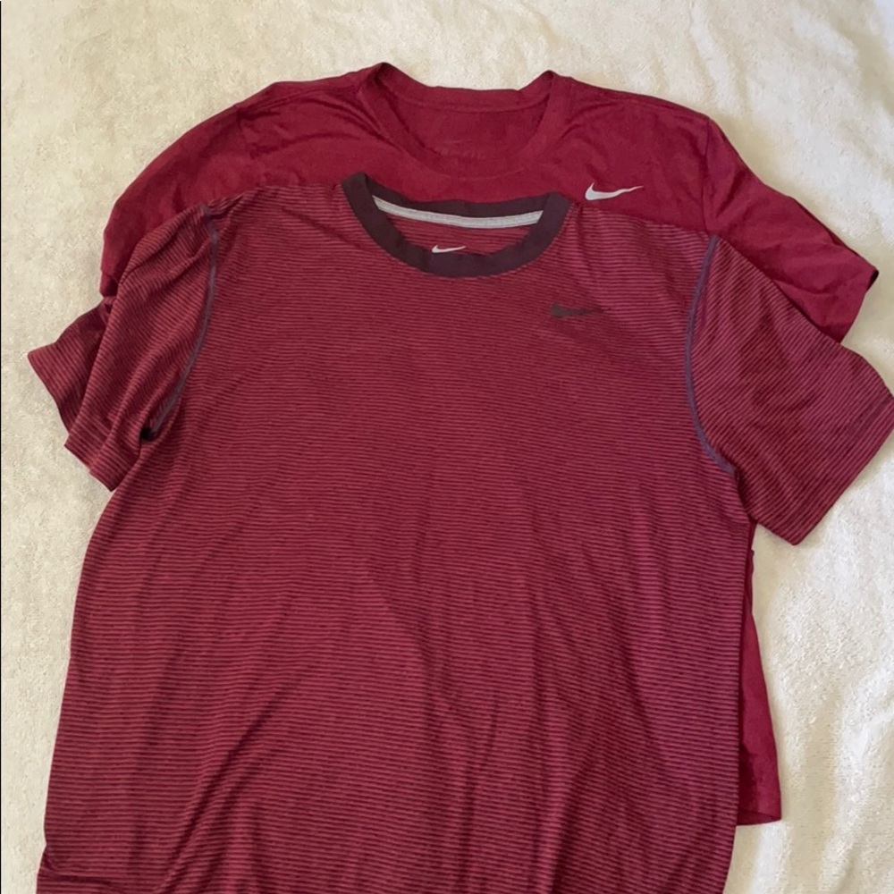 Set of 2 burgundy/dark red Nike Dri-Fit medium